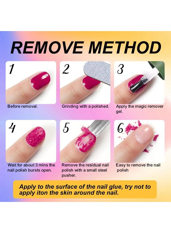Eodci 3Pcs Magic Nail Polish Remover, Soak-Off Quick,Quickly & Easily Professional Remove Gel Nail Polish, Gel Polish Remover for Nails - Image 3